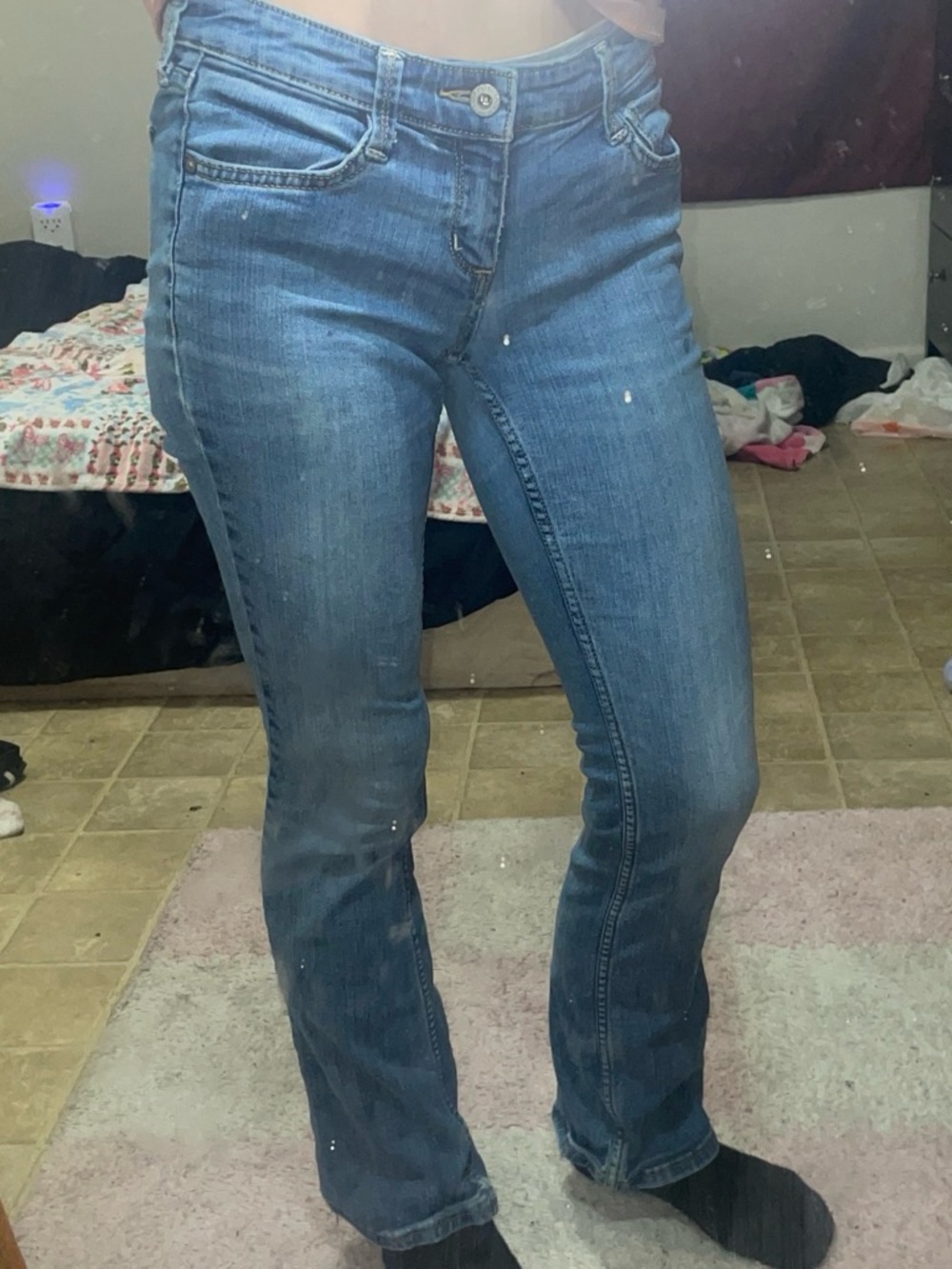 Arizona jeans flattering Women’s Blue Slim Bootcut Jeans